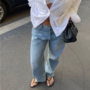 Djerf Avenue Relaxed Jeans Washed Blue size 28